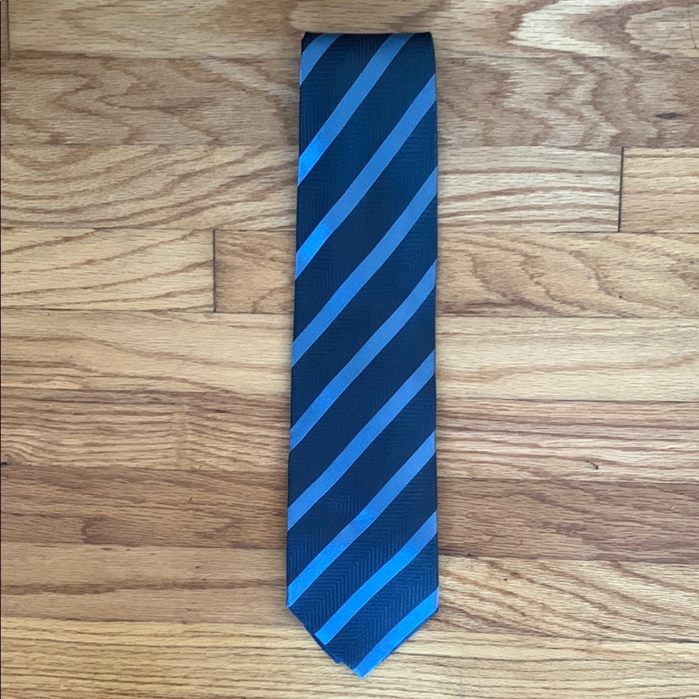 Giorgio Armani Blue Striped Silk Tie